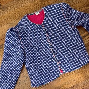 Vera Bradley Indiana 90’s Quilted Blue Floral Cotton Jacket M-Cottage CoreSpring